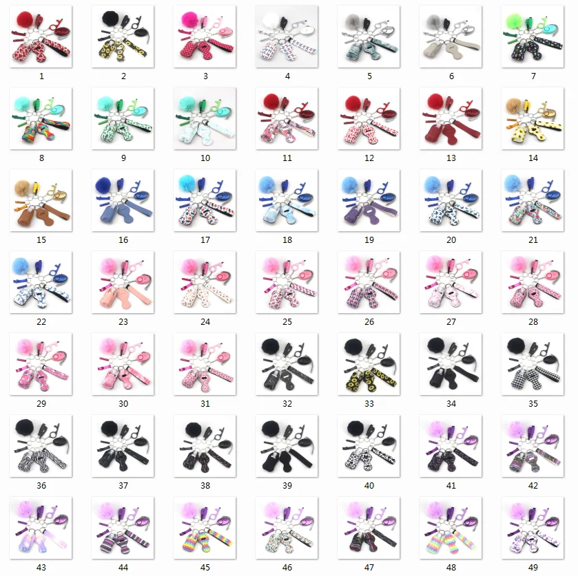 Low Price Wholesale Safety Alarm Cat Self Defense Keychain Sets Accessories Bulk Alloy  for Women Personal Protection Keyring