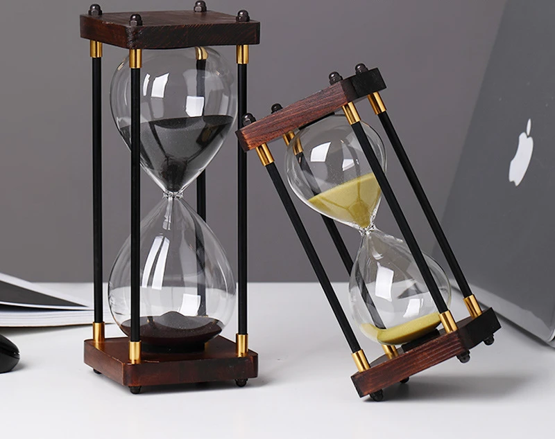 Wholesale Sand Watch 1 Hour And Half Hour Hourglass Quicksand Hourglass For Souvenirs Birthday Gift Wooden sand timer (1600480886245)