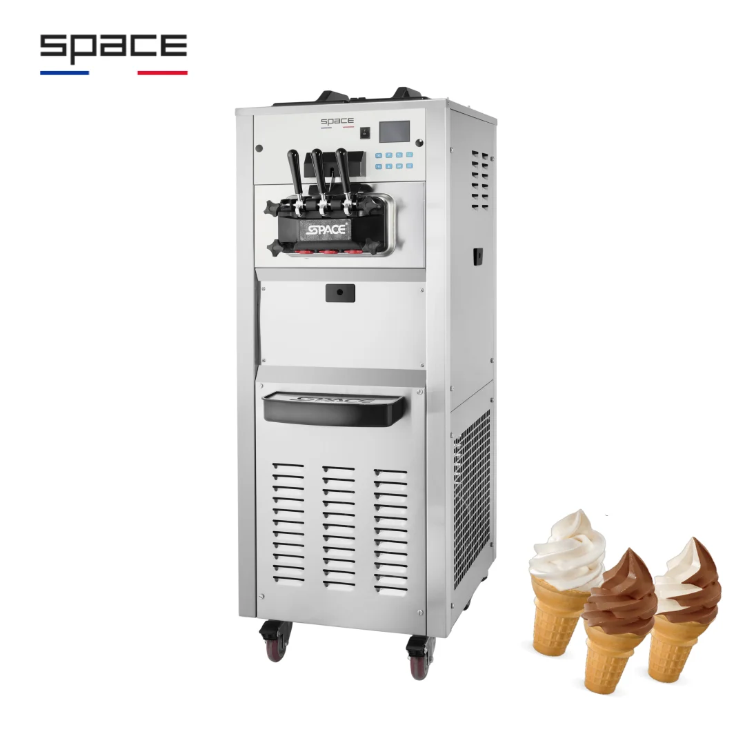 SPACE Free standing 3 flavors Ice cream maker machine frozen yogurt machine  6240 for sale