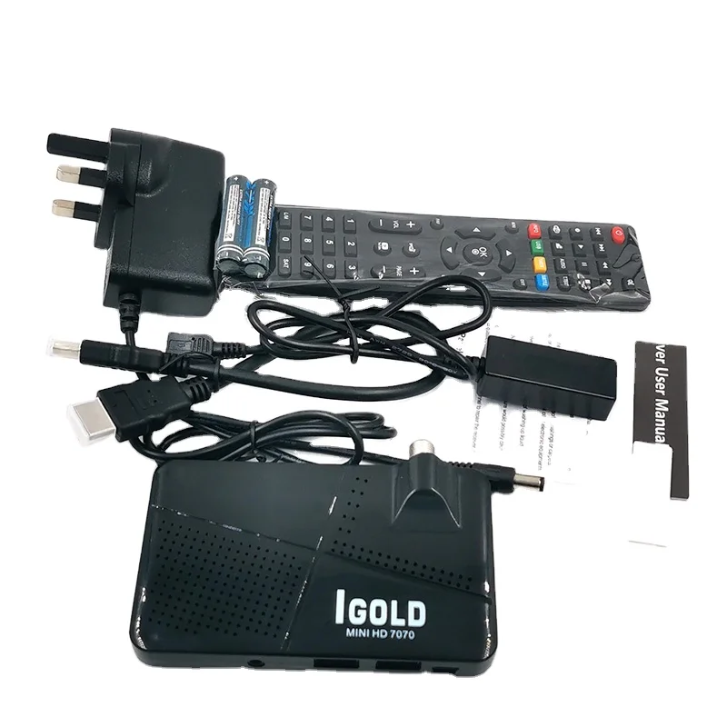 FULL HD Satellite TV  Receiver Box with UK adapter for Kuwait and Qatar with 3 Pin adaptor and dvb-s2 h.264 & H.265 decoding