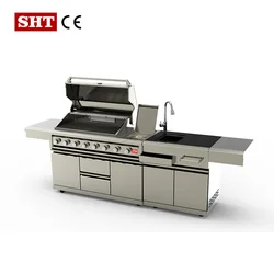 custom bbq commercial stainless steel gas grill for sale double sided modern outdoor kitchen