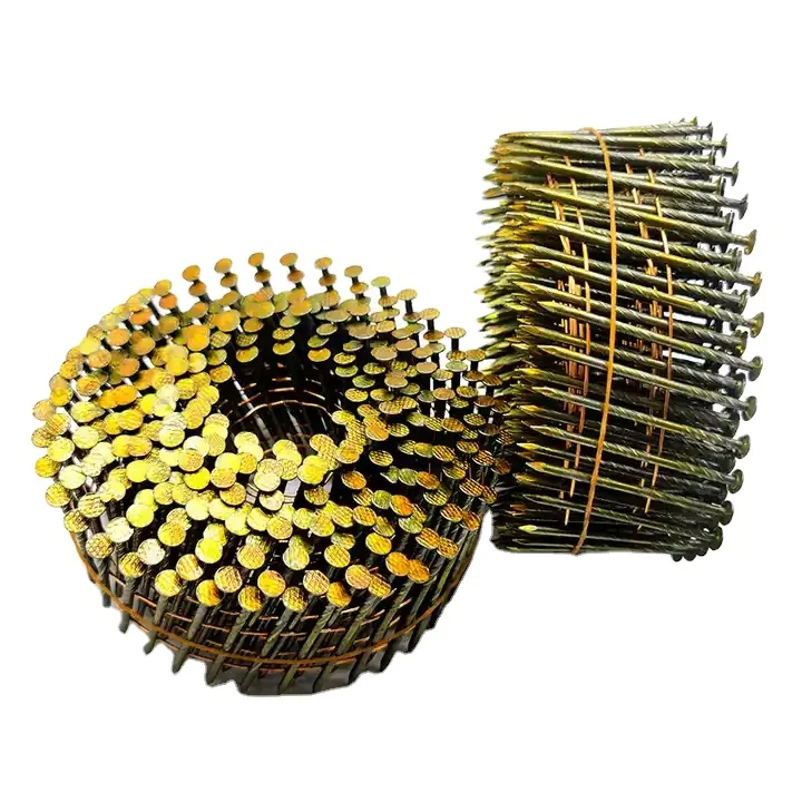 Hot Selling 15 Degree Full Round Head Hot Dipped Ring Shank Wire Collated Galvanized Screw Shank Plastic Sheet Siding Coil Nails