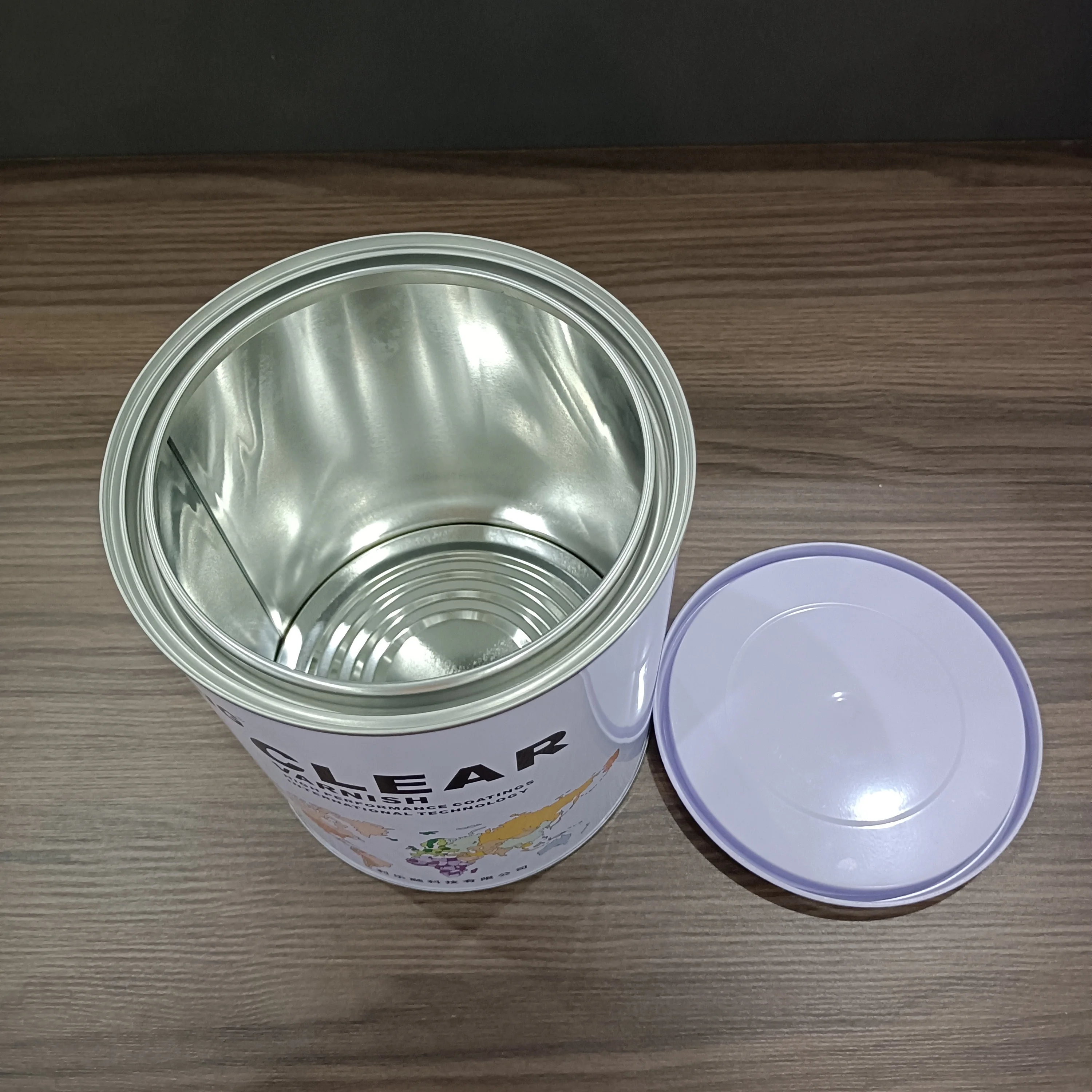 Mouth open steel bucket 3.6L tin