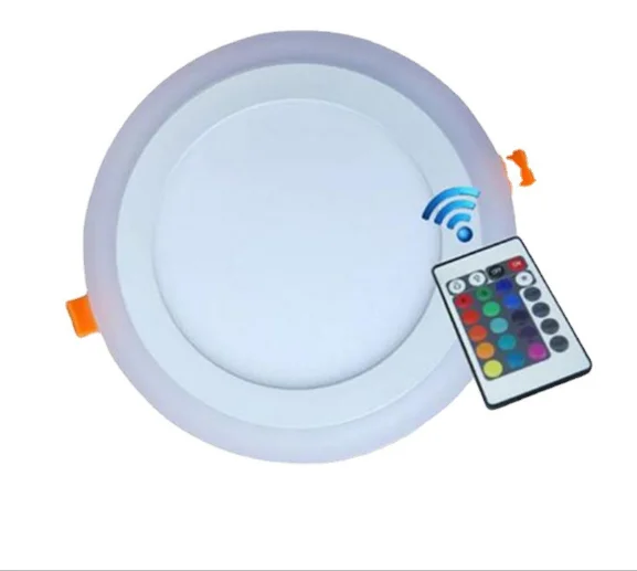 Modern 6W+3W Embedded RGB LED Dual Color Panel Light round Aluminum Body Stylish round Shape