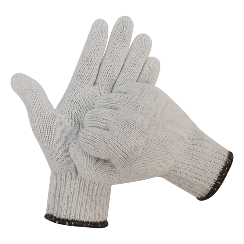 Herong 600g Natural White Cotton Knitted Working Gloves guante trabajo
