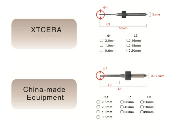 High Quality Dental Cadcam System Diamond Coating Zirconia Blocks Milling Burs