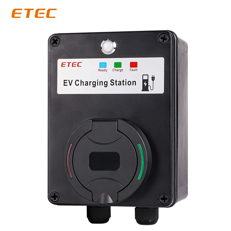ETEC Ev Charger 32A 3-Phase Wallbox 22KW AC EV Wall-mounted Charging Station for Home Use with RCMU