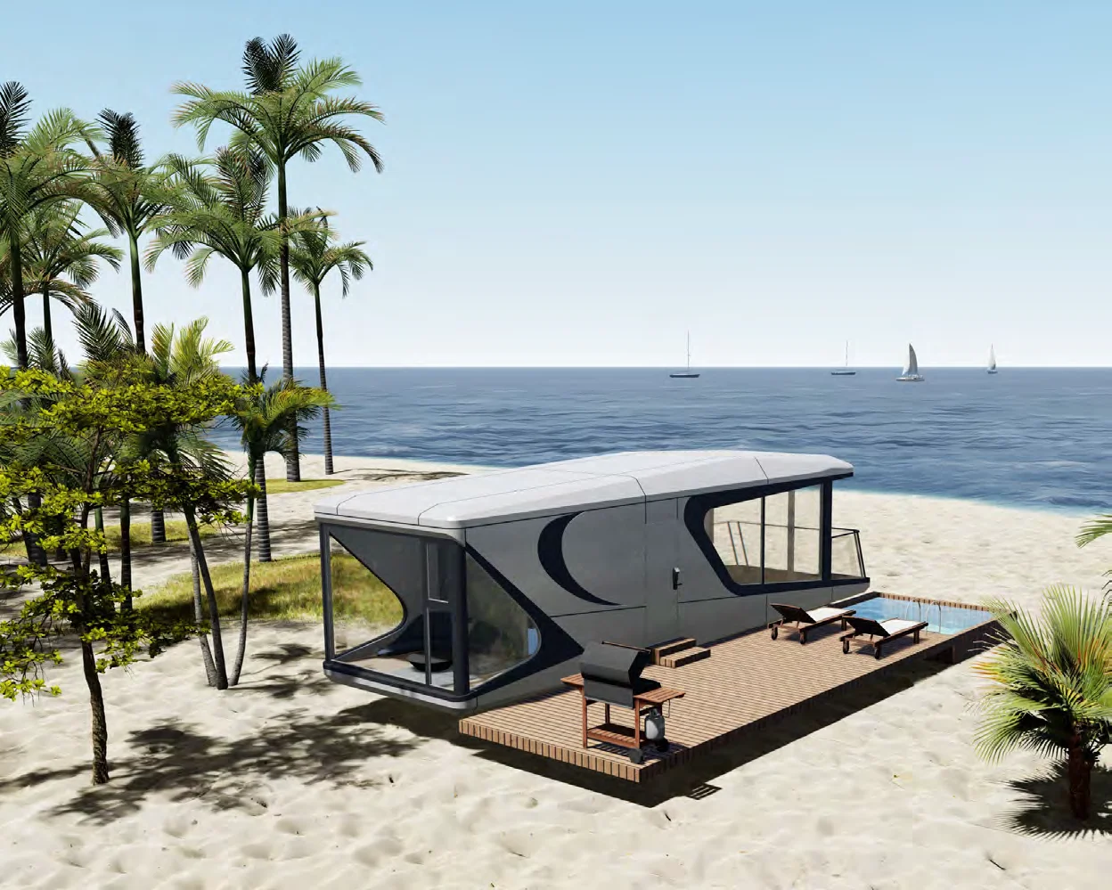 Sinova S55 Space Capsule Rooms prefab camping resort house luxury Hotels Container Homes big capsule house Expandable house