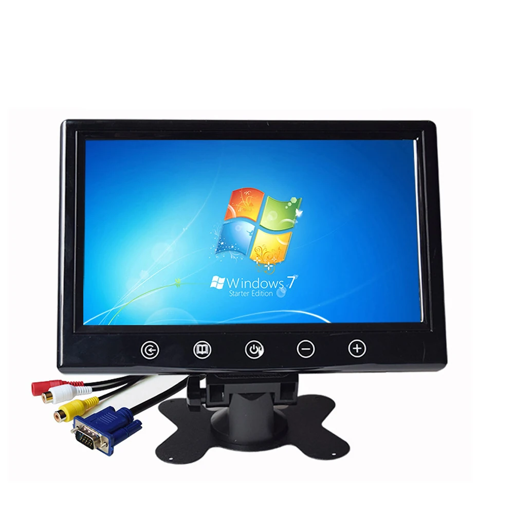  Низкая цена жидкокристаллический TFT screen1024x600 pixelas DC12V 24V VGA AV вход 9 дюймов монитор