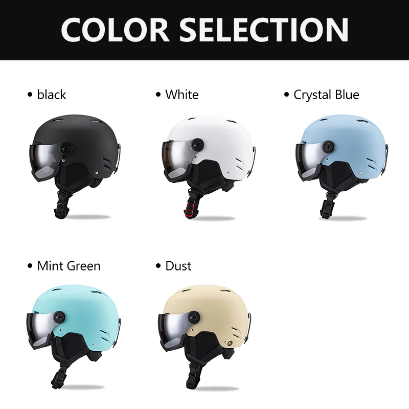 2024 Winter Sports Custom High Quality ABS EPS Materials New Design Ski Helmet Snowboard Helmet with UV goggles