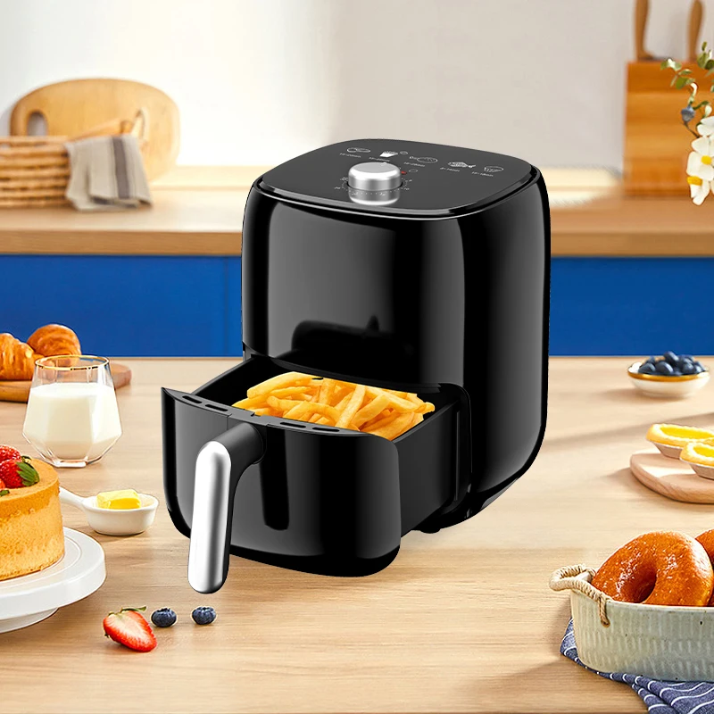 High Quality No Oil Electric Manual Control Single Pan Rotary Button Air Fryer 2L Familiales Electric Air Fryer
