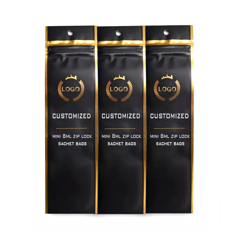 Custom Printed Disposable Plastic Pe Nut Food Sachet 3 Side Seal Bags Vanilla Pods Packaging Sachet Ziplock Bag