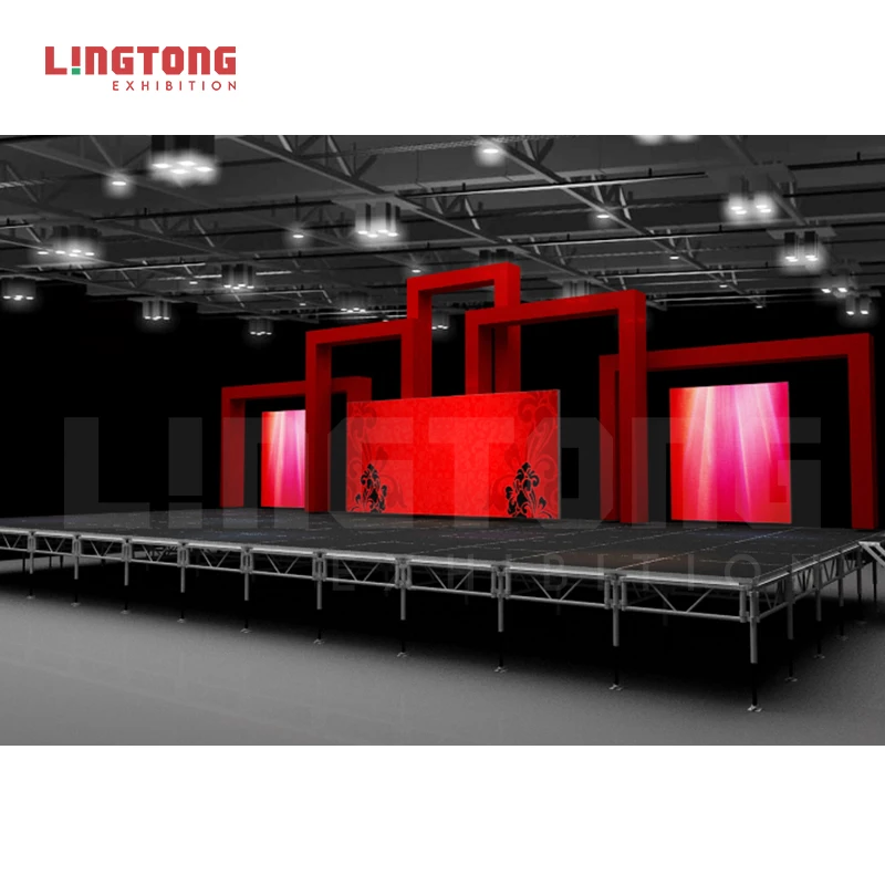 Modern Aluminum Frame Height Adjustable Flexible Stage Floor With Stage Stair For Live Show