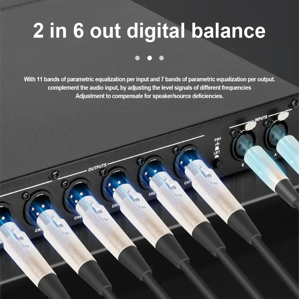 DSP260 Profession 2 Input 6 Output Intelligent Digital Effector Audio Processor For Stage