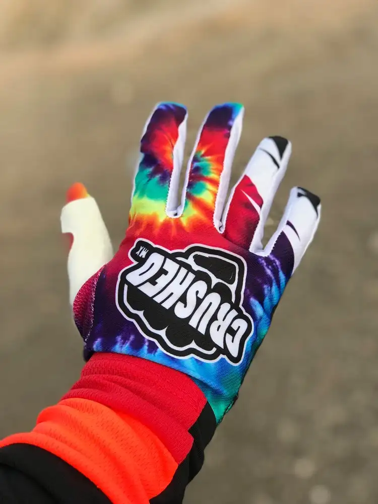 Colorful custom off road dirt bike gloves