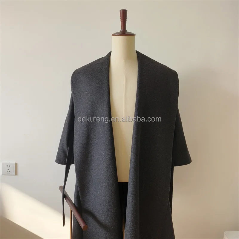 Women cashmere  Coats Autumn Winter Solid Color Cold Resistant  long Woolen Overcoat shawl lapel Casual Trench Coat female