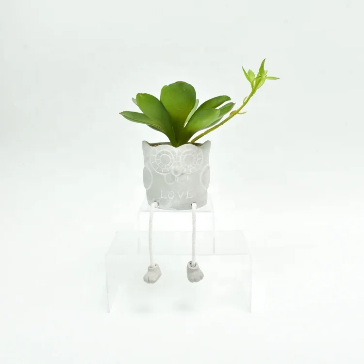 Most popular plastic green succulent plants mini faux potted artificial succulent plants with ceramic pot