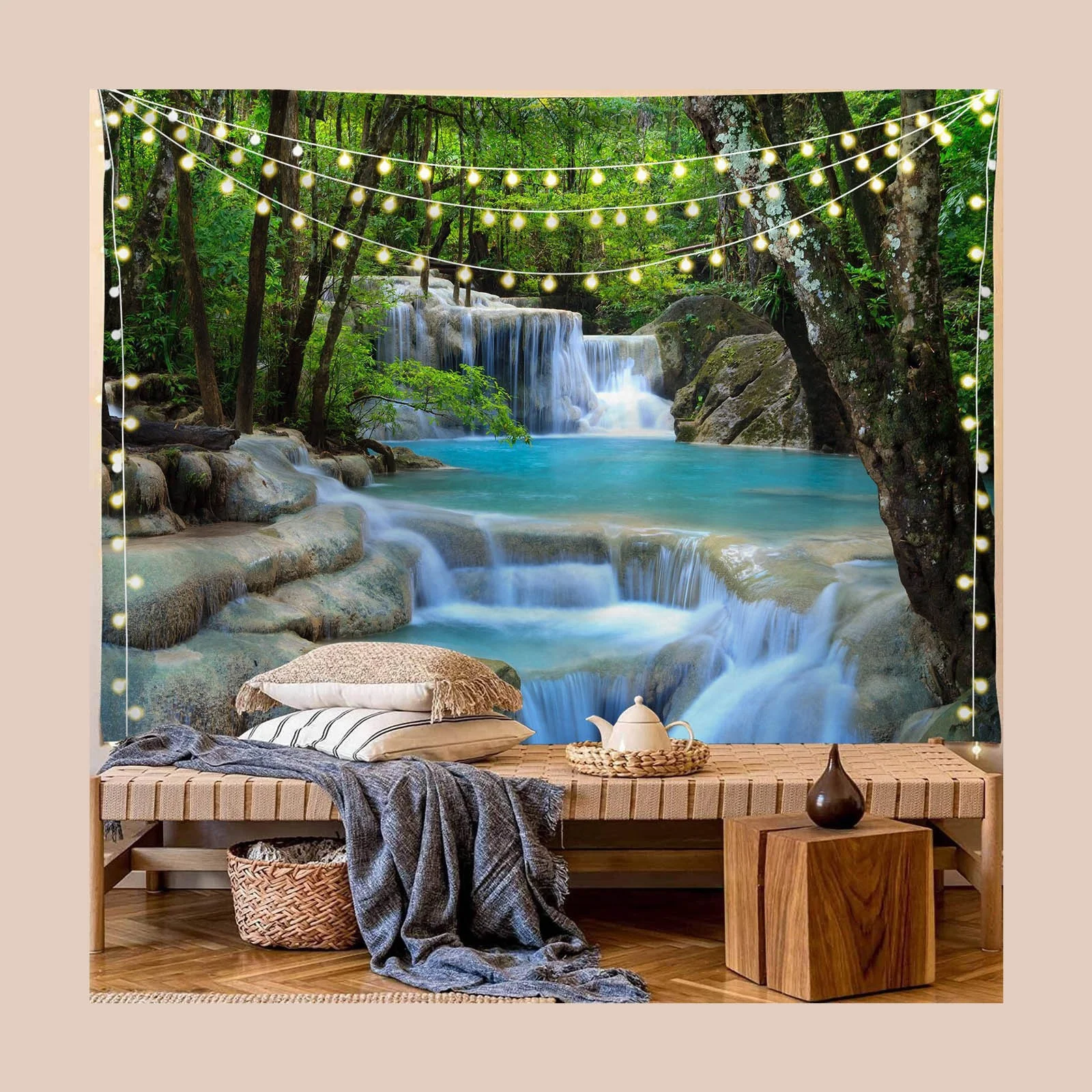 Natural Landscape Beach Scenery Collection 3D Digital Printing Shawl Sun Protection Tapestries Wholesale Holiday Present