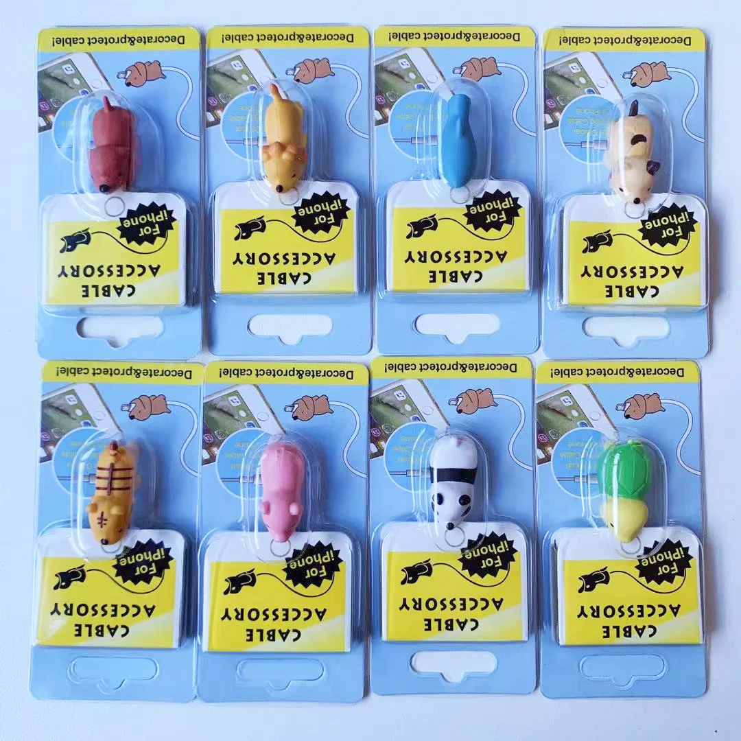 2022 Novedades 3D Cute Cable Bite Animal Figure USB Charging Cable Protector Earphone Cellphone Data Cable