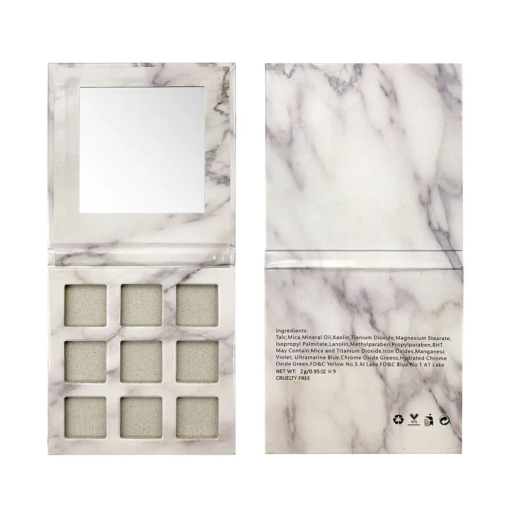 Private Label 9 color Eyeshadow Empty Palette 26mm Empty Eyeshadow Container marble magnetic palette 12 holes