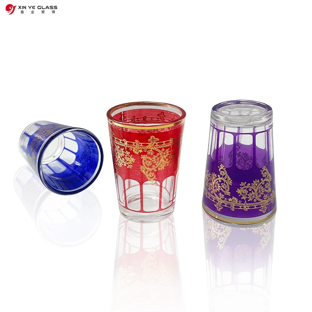In stock Promotion Custom Sublimation Printing 55ml Shot Glass with Gold Rim Shot Glass Mug