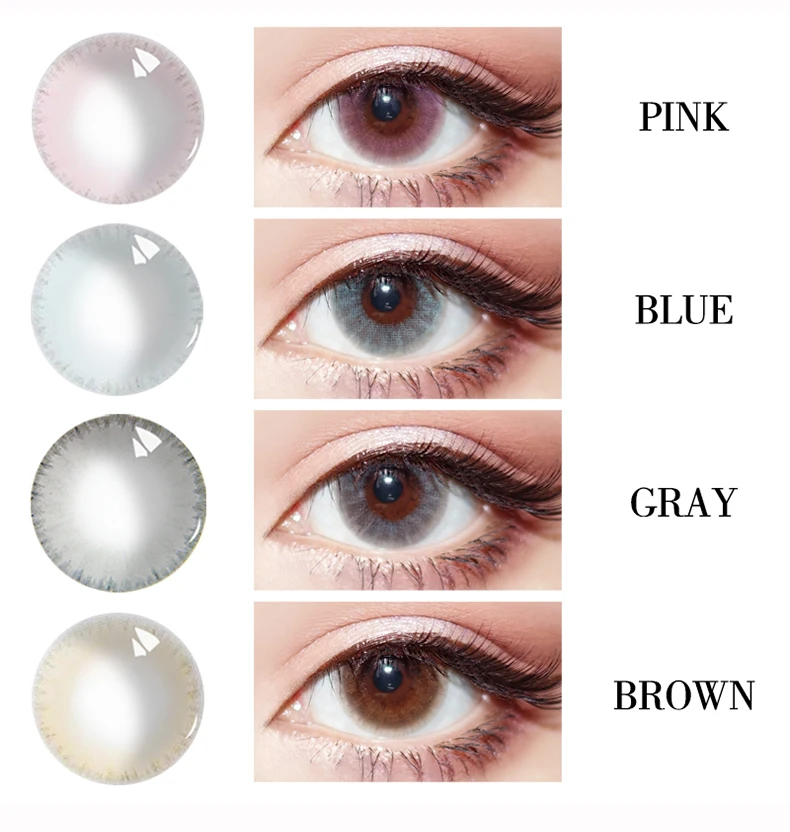 2021 Fresh 3 Tone Colored Contact Lenses Hot Selling 14.5mm Circle Soft Color Contact Lenses For Big Eye Wholesale