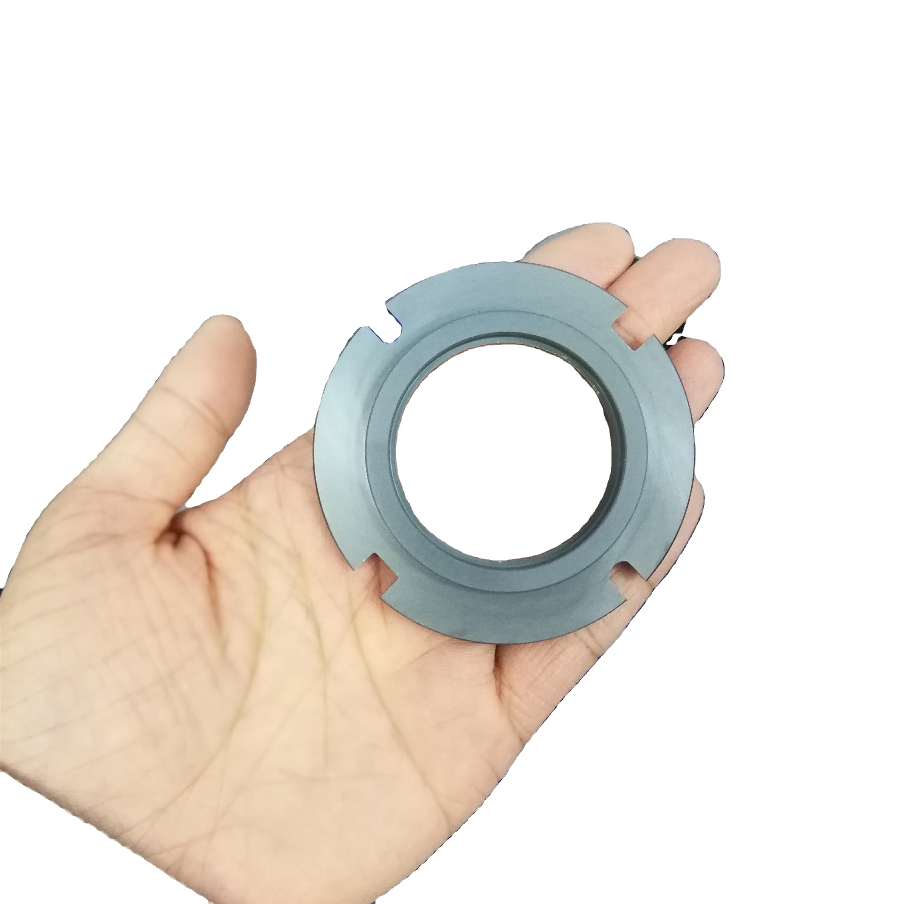High precision sintered silicone carbide sealing ring with 4 slots