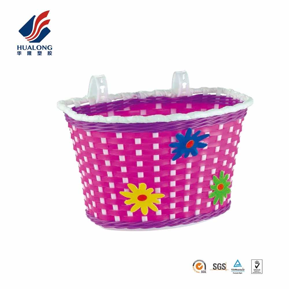 vintage baby kids front bicycle rattan rack folding basket detachable wholesale black