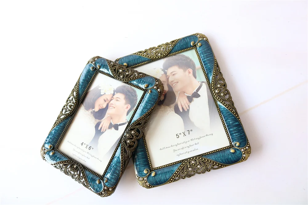 
Wholesale Modern Wedding 4x6 Inches Photo Frame Rectangle Zinc Alloy Metal Tabletop Picture Frame 