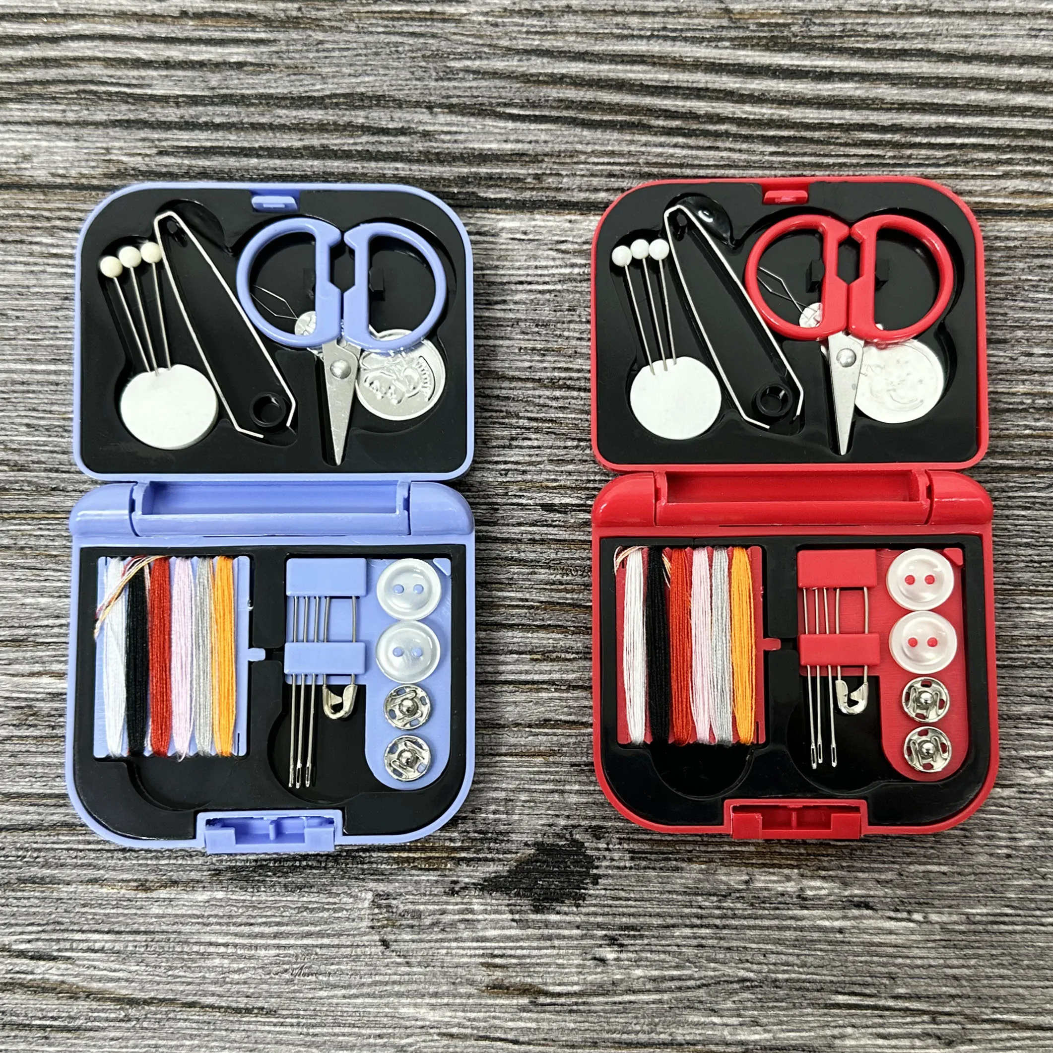 Mini Folding Sewing Box, Customized Logo Promotional Sewing Kit for Hotel and Travel Agency