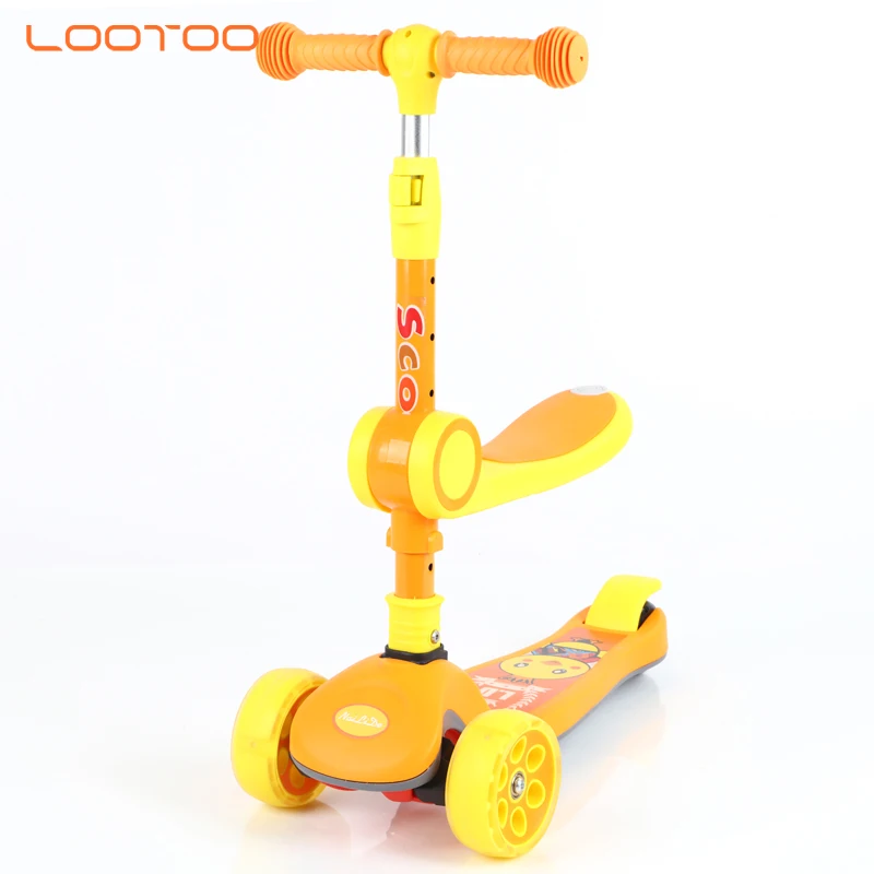 wholesale cheap aluminum t-bar adjustable handlebar foldable scuter 3 en 1 kids plow scooter with music in egypt for toys