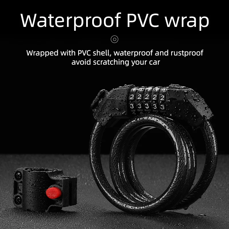 high quality safety steel wire rope bicycle lock chain keyless security cable lock bicycle 5 digital combination cable bike lock