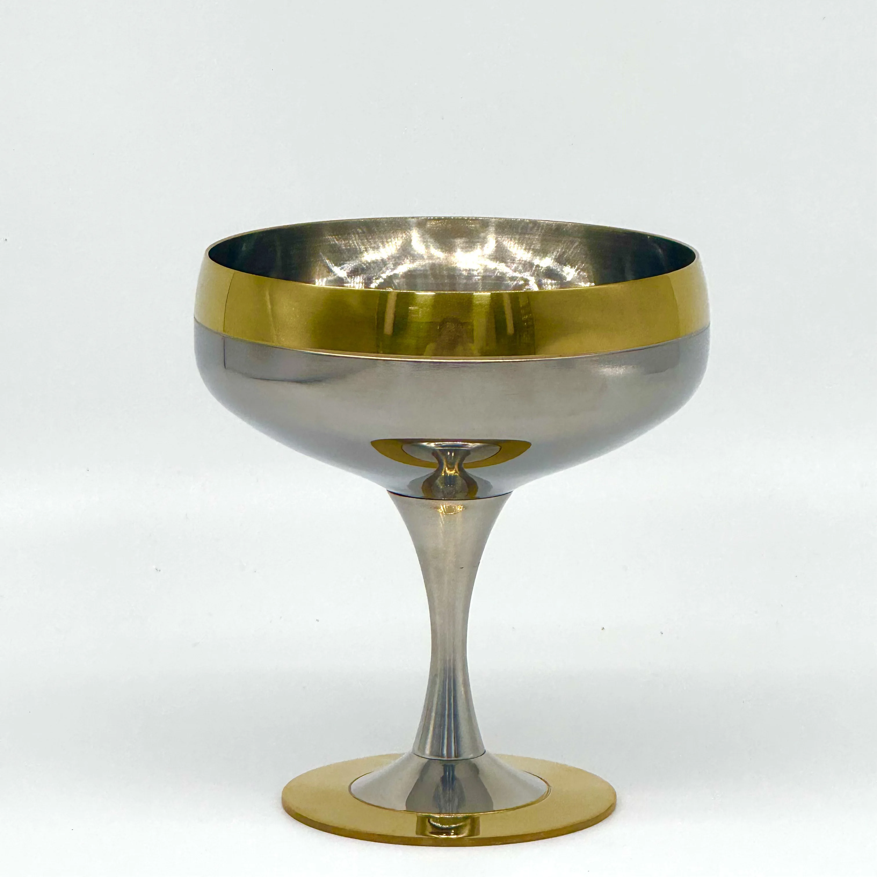 New 304 stainless steel russian glass (wine glass) 8oz Gold Rim Cocktail  Red Wine  Martini Glass Removable for Home Bar