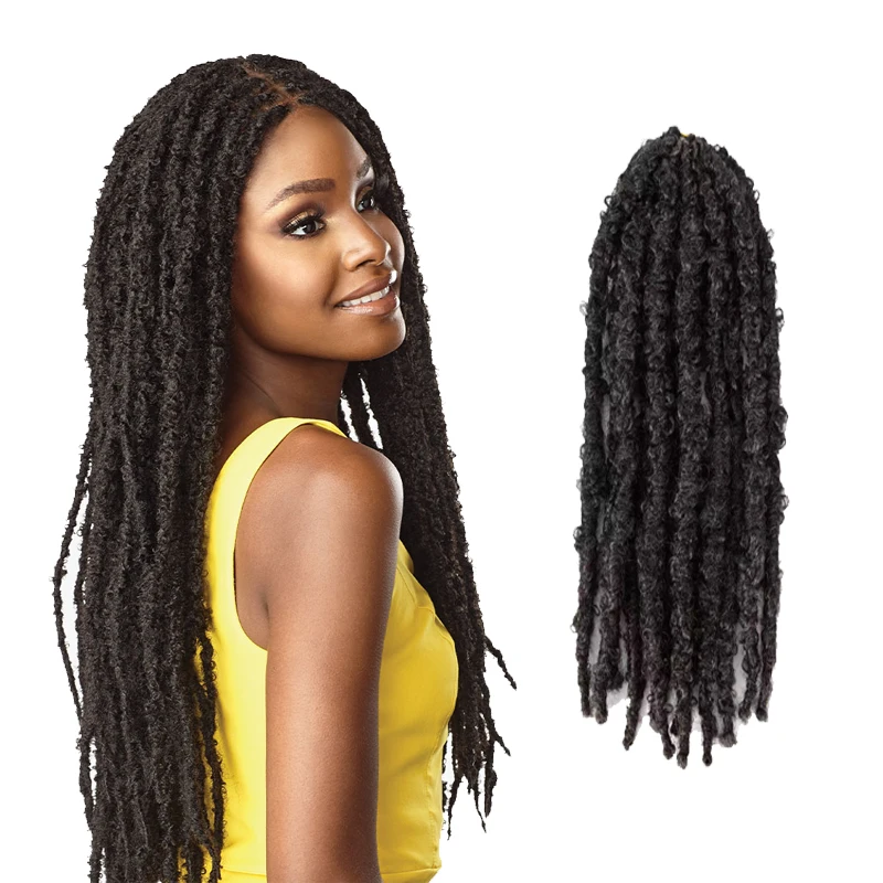 Butterfly Locs Crochet Hair Pre-looped Distressed Soft Faux Locs Crochet Braids Butterfly Twist Braiding Hair for Women