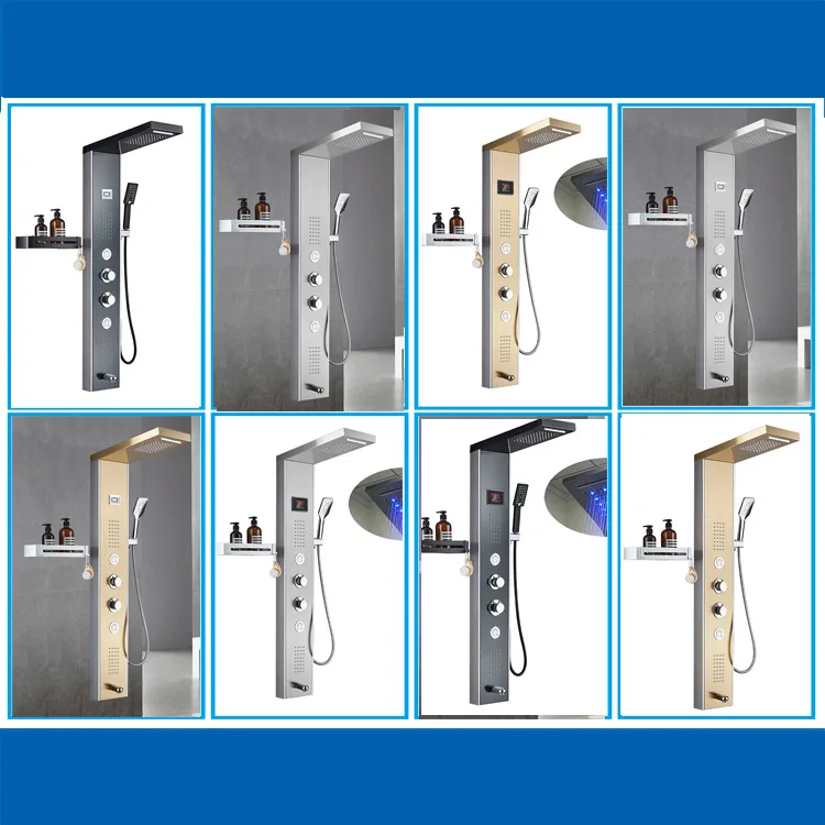2022 ACE thermostatic innovative smart thermostatic bathroom stainless steel waterfall wall shower panel