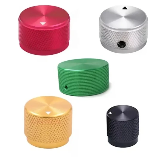 Custom Metal CNC Machining Gas Oven Audio Aluminum Knurled Potentiometer Volume Controller Knob