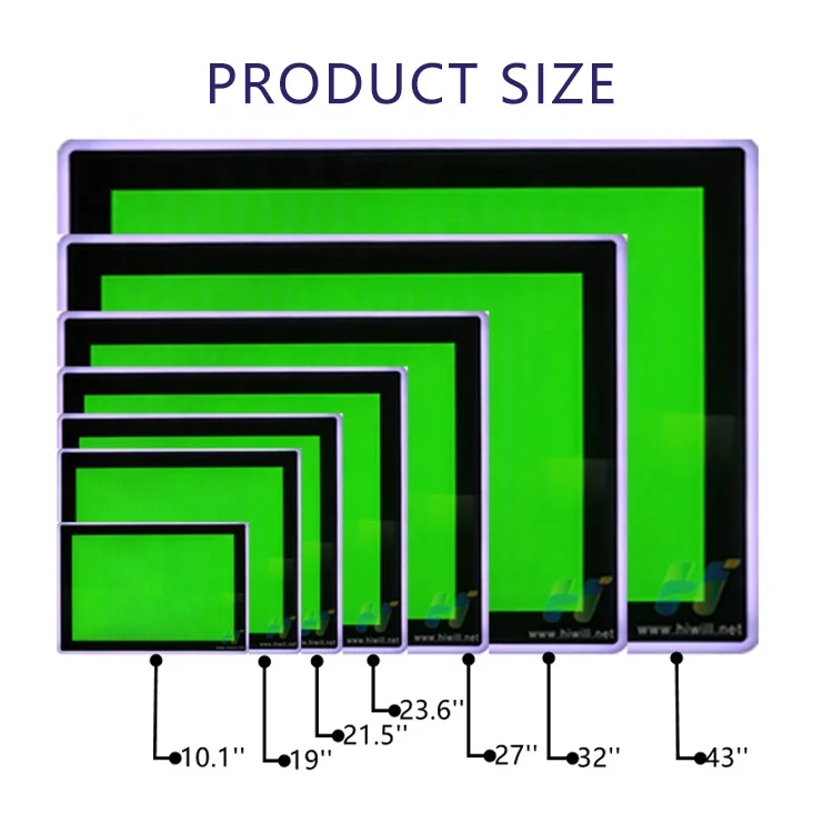 10.1-17-19-22-23.6-27-32-43 Inch Capacitive 3M ELO Touch Screen Monitor With LED Lights Factory Price For Sale