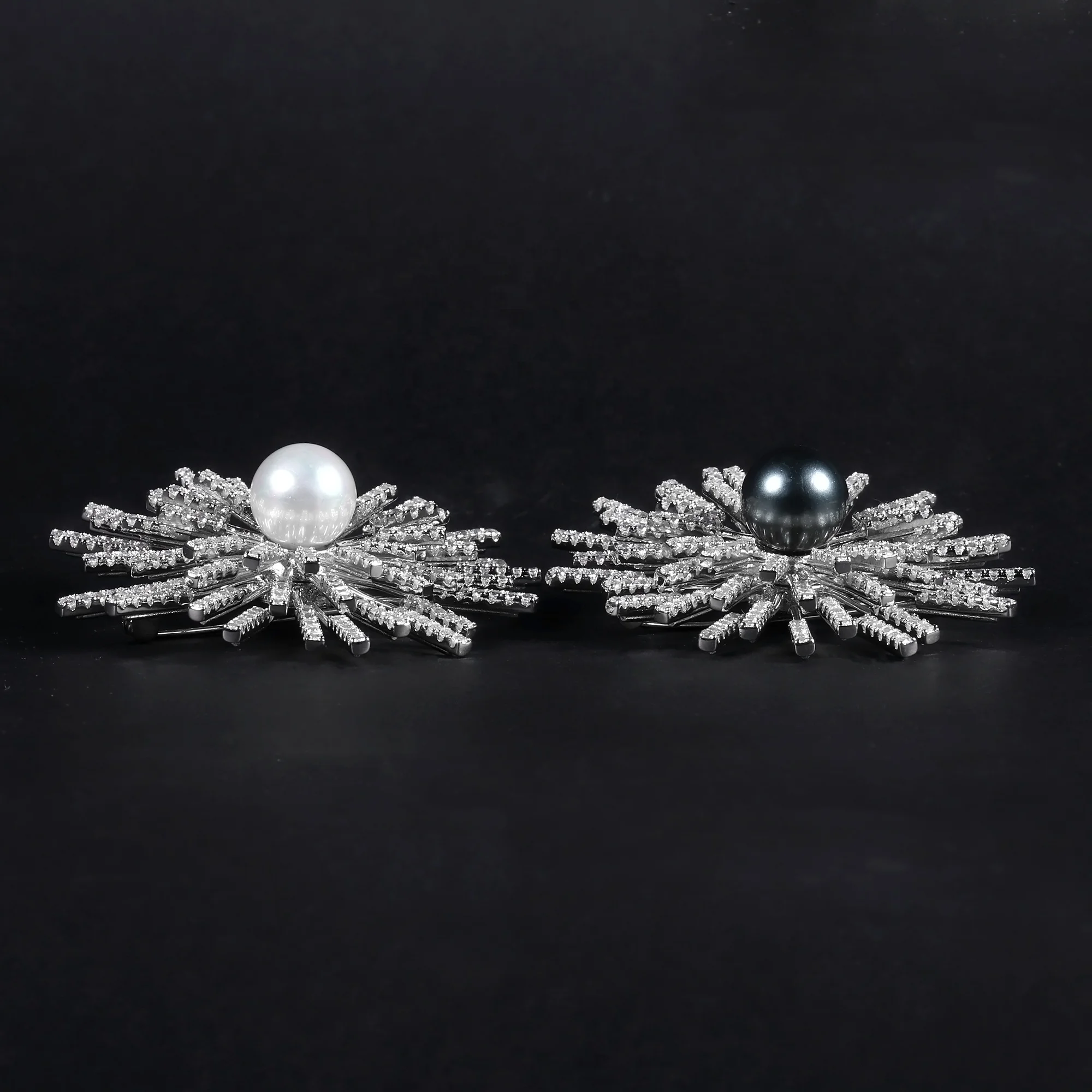 F9909 Abiding Trendy Flower 925 Silver Real Natural Freshwater Pearl Ladies Brooch For Gift