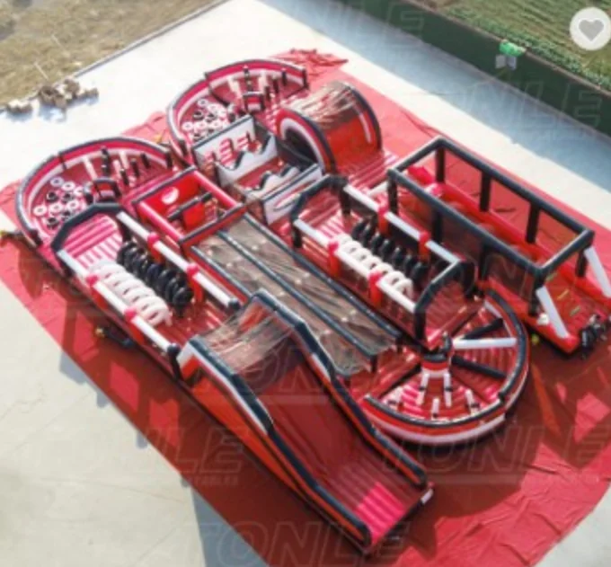 Giant speedway race car inflatable obstacle course/ large inflatable obstacle course for evnt