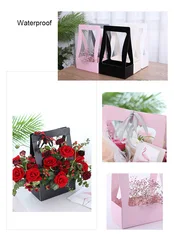 Factory direct paper flower box long stem flower box clear plastic flower box in low price