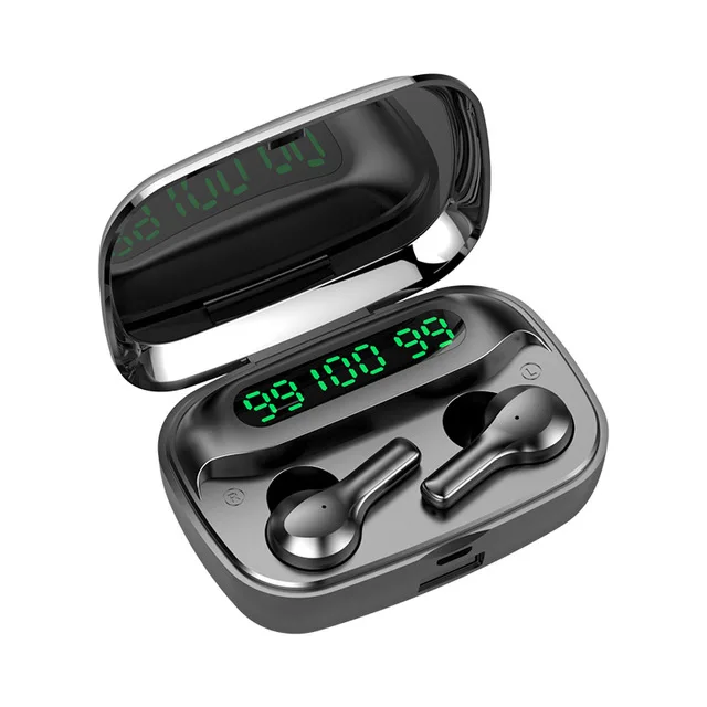 Mini wireless 5.0 Music Sport Stereo In-Ear Waterproof Wireless Headphones Earbuds TWS R3 earphones with LED Digital Display