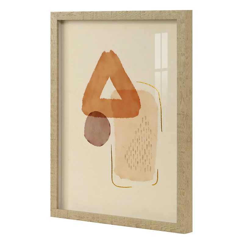 Abstract Geometric Figures Gold Foil Decor Wall Decoration Paper Framed Wall Art