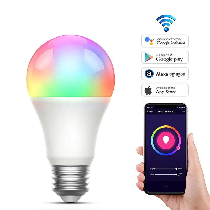 Умная лампа Alexa wifi умная управляемая приложением Tuya и лампочкой Google RGB