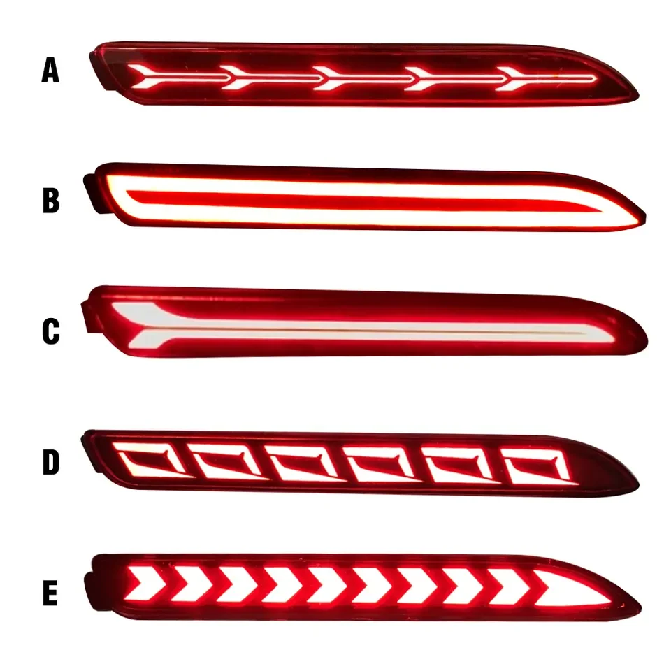 LED Brake Light For Toyota Mark X Camry Fortuner Wish Harrier Innova 2021 RAV4 LED Rear Bumper Reflector Stop Brake Turn Light