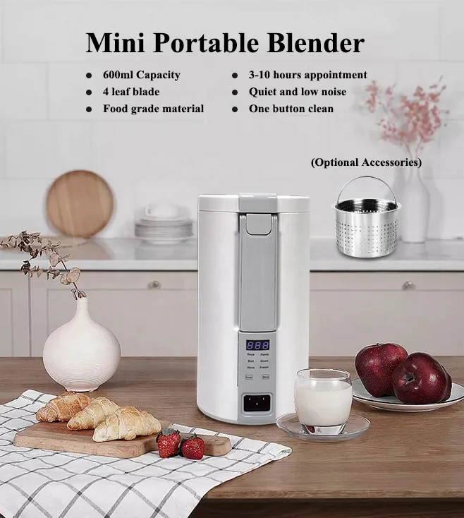 Portable Newly Mini Electric Automatic Multi function Blender Soup Maker Baby Food Processor Soybean Milk Machine for Nut Milk