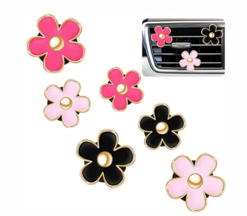 6 Pcs set Cute Flower Car Air Vent Clips, Air Freshener Outlet Clip for Car Vent Decor Colorful Car Inter Decor Accessories