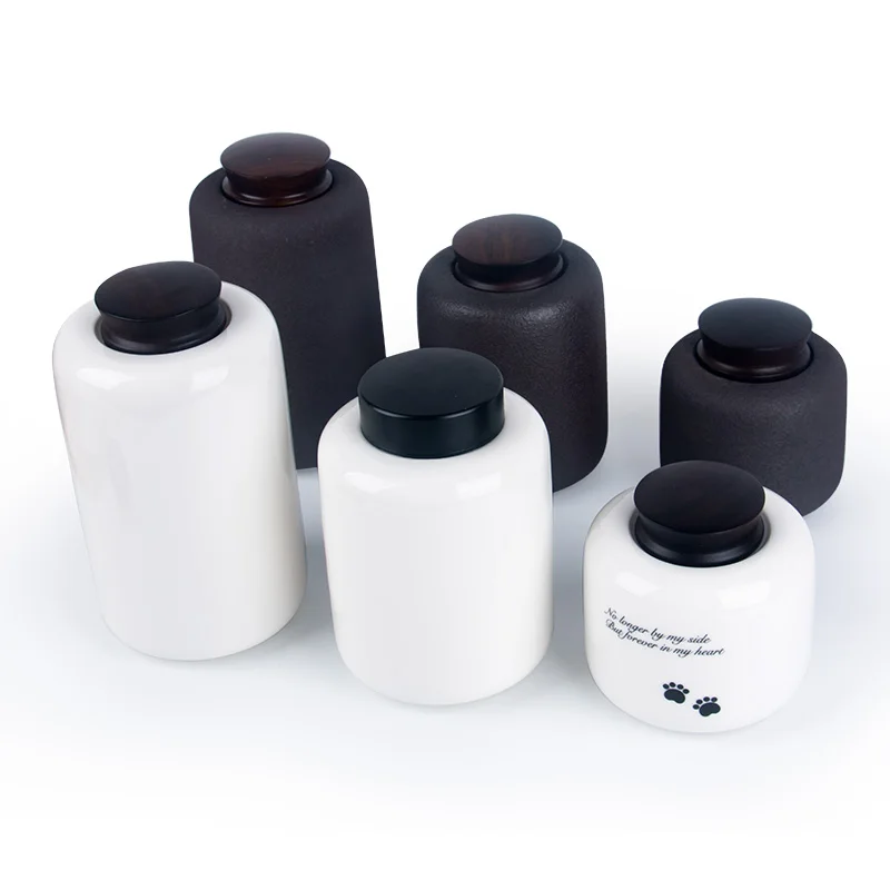 Coral Pet Animal Urna Wood Lid Vintage White Ceramic Urns For Pets Cremation Ashes Keepsake Large Tin Pet Urns