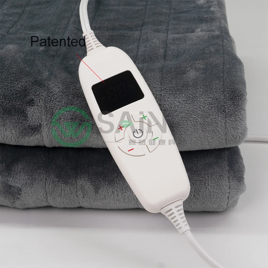 2024 110v custom washable electric throw heated over blanket for bed and winter