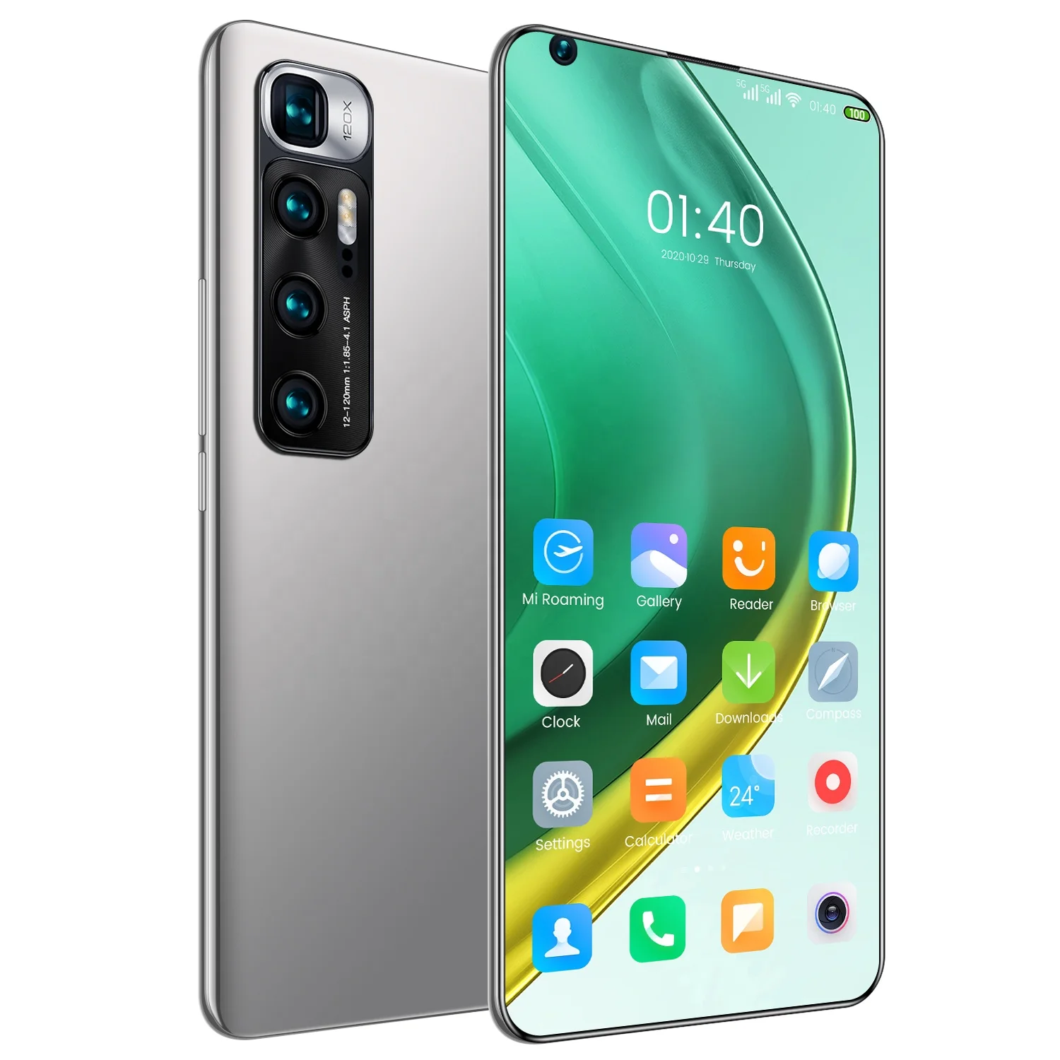  Мобильный телефон mi 10t pro 12 + 512G P40 Android 10. Смартфон 10-ядерный мобильный с отпечатком пальца идентификацией лица красивой
