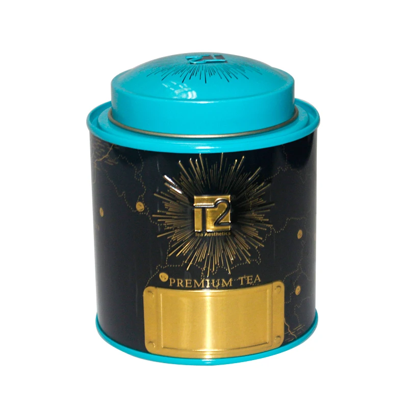 Wholesale Custom Round Shape Airtight Coffee Tin Can Packaging Metal Tea Tin Canister For Tea